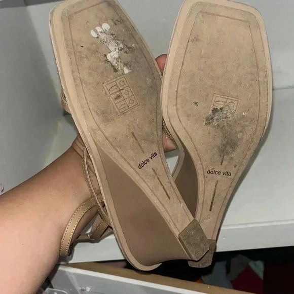 Dolce vita gemeni wedge sandals in cafe leather size 9 - Picture 5 of 6